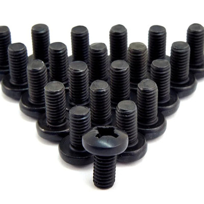 100 x Penn Elcom M6 x 12 mm lang schwarz Pozidriv Linsenkopfschraube