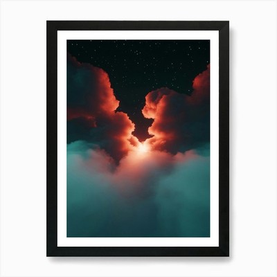 Wolken am Himmel Kunstdruck gerahmt Wandbild Poster Leinwanddruck Bild