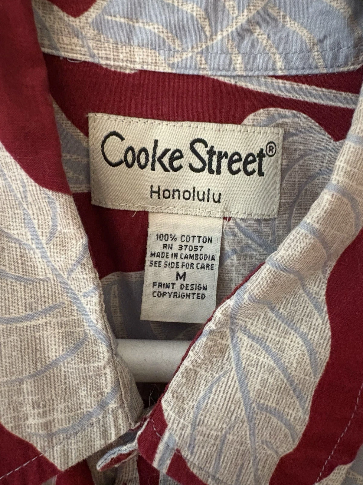 Mens Medium Cookie Street Honolulu Hawaiian Shirt 100% Cotton Casual Floral