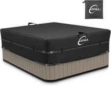 600D Outdoor Waterproof Square Hot Tub Cover Protector, Heavy Duty Polyester SPA