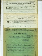 CHESAPEAKE & OHIO C&O R.R. TRAIN ORDERS (16) ELKTON, MICHIGAN 1964, 1965.