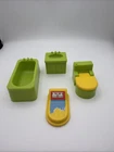 Fisher Price Little People Vintage Green Bathroom Set