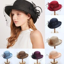 Bridal Fascinator Lace Tea Party Hat Women's Kentucky Derby Church Sun-Hat Dress