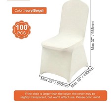 100PCS Folding Chair Slipcovers, Ivory/Beige, Chair Covers for Weddings