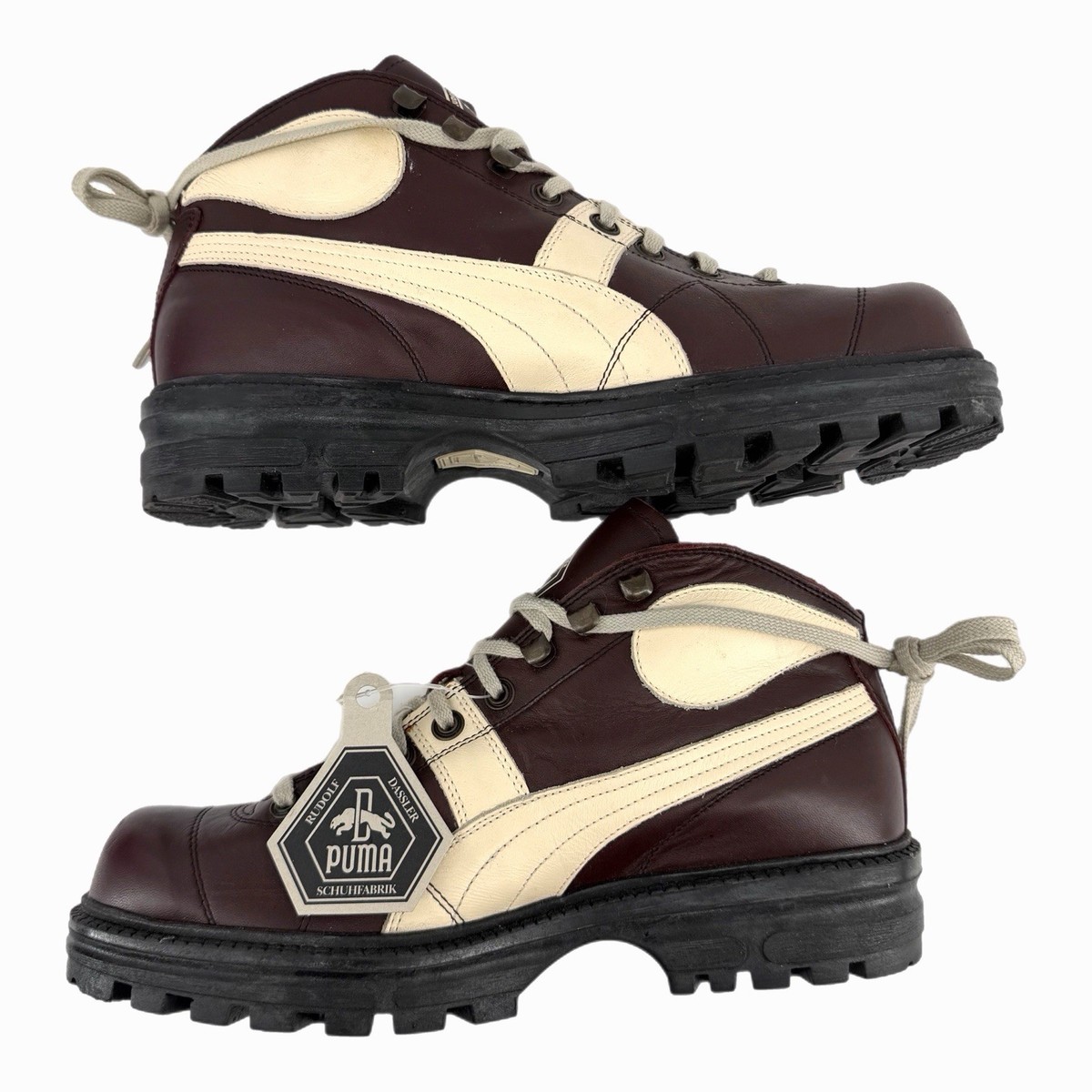 Vintage Y2K Puma Rudolf Dassler Schuhfabrik Mens 9.5 Brown/Oxblood