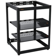 15U Open Frame Rack for Servers  AV Gear - Wall Mountable Design Includes 2X...