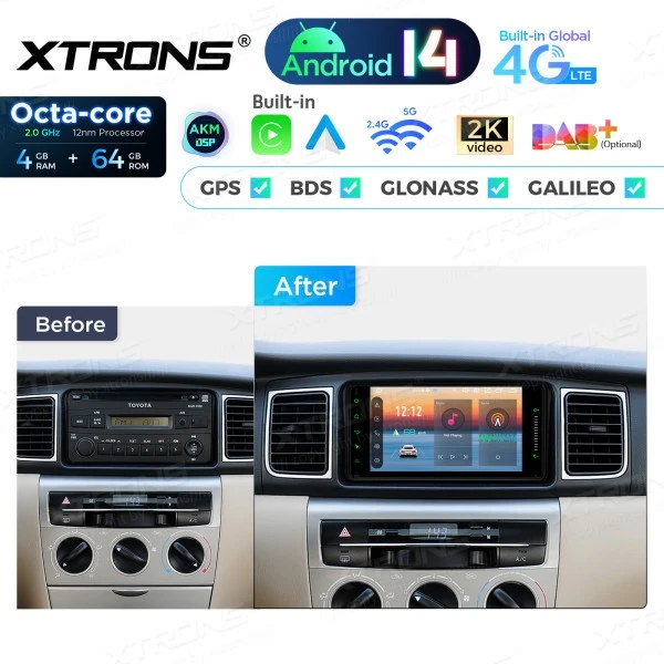 7" Android 14 Octa Core Autoradio GPS Navigation  Toyota Corolla RAV4 Hilux uvm+ - Bild 2 von 4