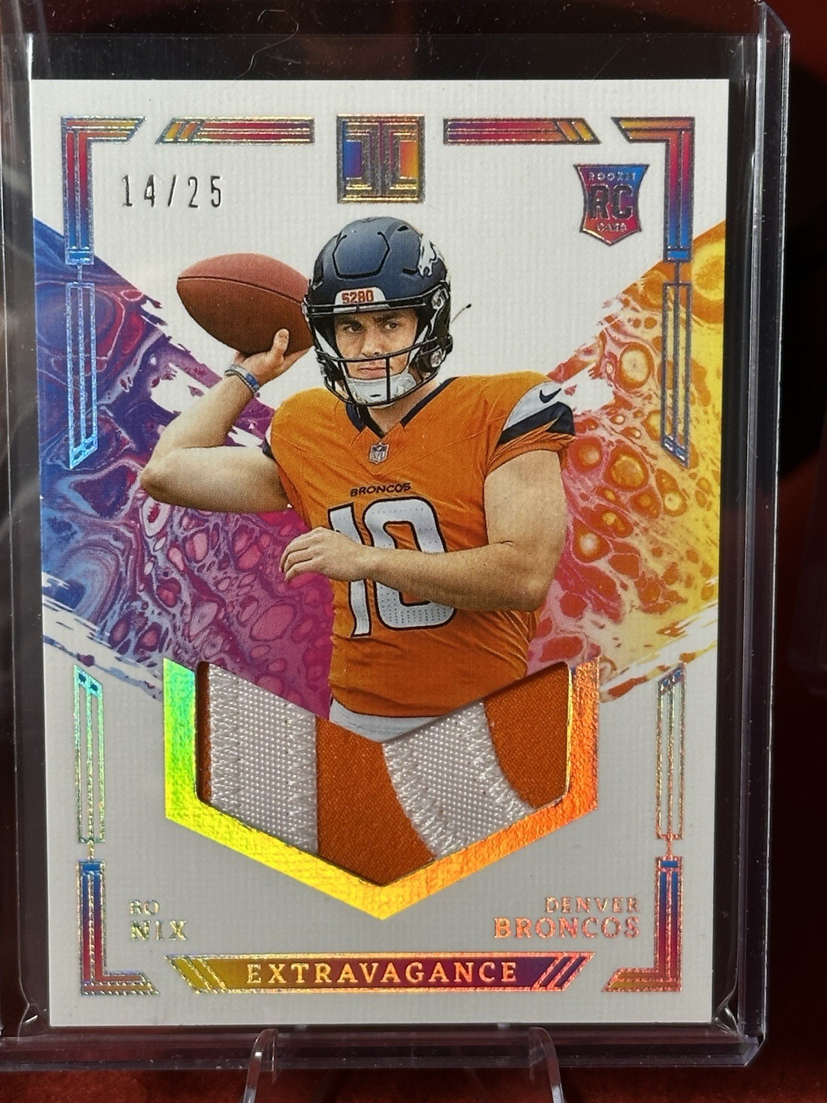 2024 Panini Impeccable Bo Nix Extravagance /25 - 2 Color Patch ROOKIE!