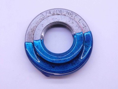 3/4 14 NPT L1 PIPE THREAD RING GAGE .75 .750 .7500 N.P.T. NATIONAL TAPER CHECK
