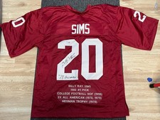 Billy Sims Signed AUTOGRAPH Custom Stat Jersey 1978 HEISMAN WINNER TRISTAR COA