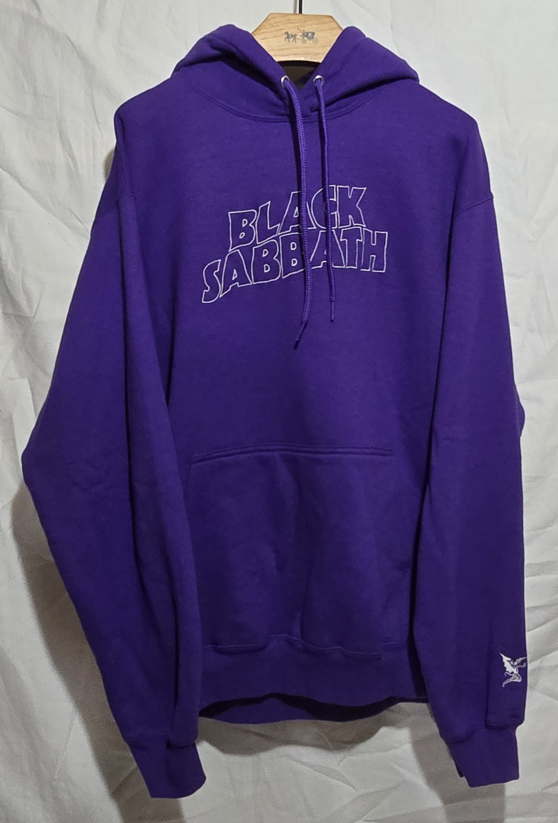 Lakai Skateboarding BLACK SABBATH Embroidered Pullover Hoodie Purple White  Sz M*