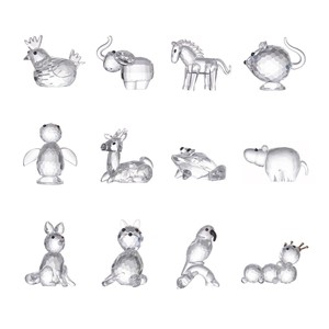 Clear Cute Crystal Glass Animal Figurine Paperweight Collection Home