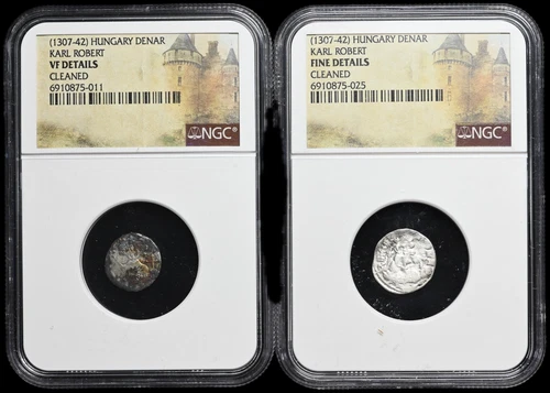 HUNGARY. Karl Robert, 1308-1342. Silver Denar, NGC Certified lot 2