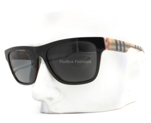 Burberry Sunglasses B 4293 3806/87 Polished Black on Vintage Check w/case