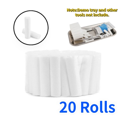 20 Roll Cotton Ball Dental Gauze Fibers Rolls Nose Plug Disposable