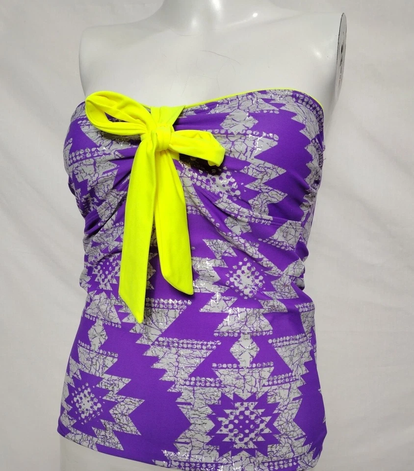 mudd Women's NEW SMALL Removable pads Halter Tankini Top Wire free Purple (#e7 - Image 2 of 4