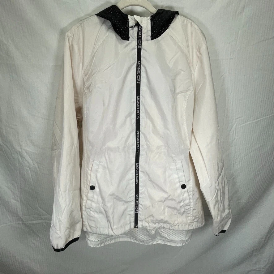 Michael kors white rain best sale jacket