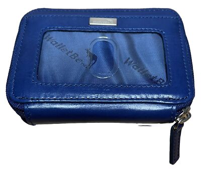 Blue Leather Wallet Crossbody WalletBe Accordion Wristlet Mint