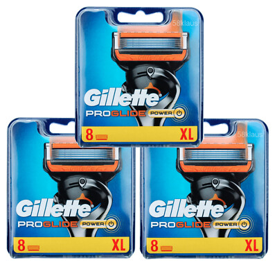 24x Gillette (Fusion5) ProGlide Power Rasierklingen 3x 8er OVP neue Version