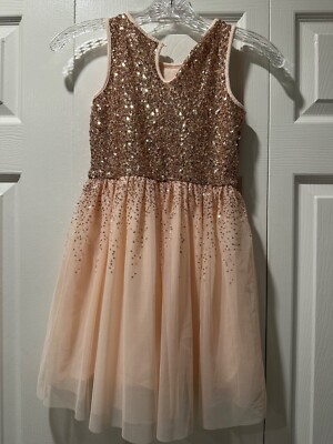 Gap Kids Sequin Tulle Dress Size M Color Blush