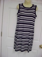 Talbots Dress Size Small Blue White Striped