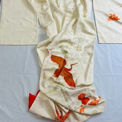 Vintage Kimono Yukata Women's Crane White Elegant Glamorous Elegance Pretty0616 - Picture 18 of 22