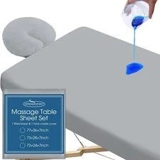 2- Piece Massage Table Cover Set Waterproof Soft Massage Table Sheets 24"×73"×7"