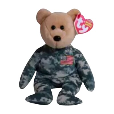***RETIRED***Ty Beanie Baby Salute The Bear - (Flag On Chest)