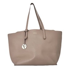 Furla Greige Leather Medium  Sally  Tote