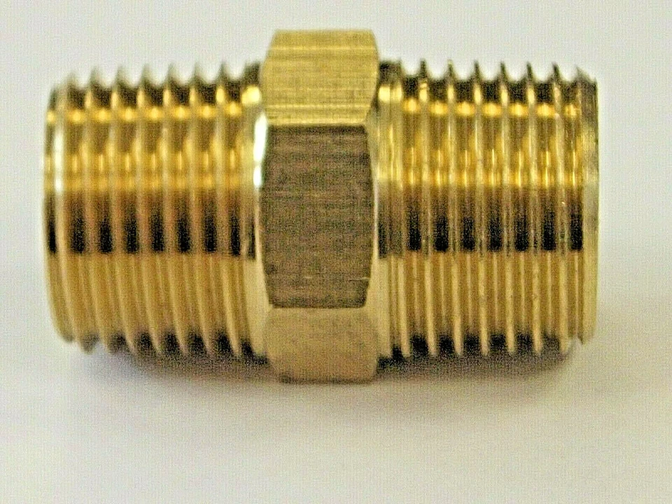 AIGNIP Bsp Male to Male Nipples, Equal Male connectors Small Range Bspt in BRASS,--NEW