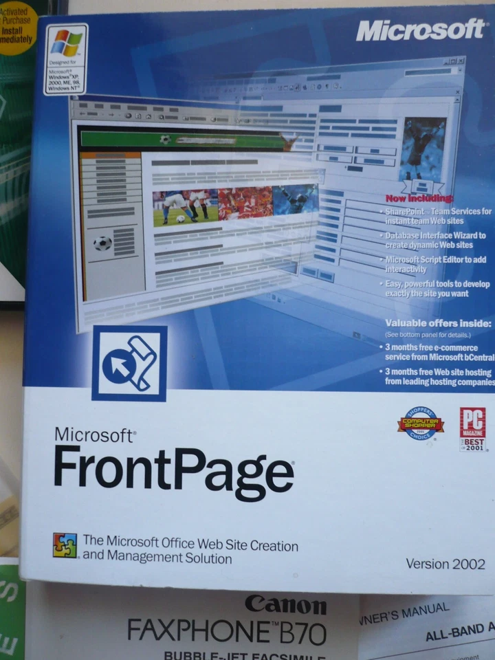 LOT, COMPUTER SOFTWARE FRONTPAGE, HP OFFICEJET SOFTWARE, VARIOUS VINTAGE MANUALS - Image 2 of 4