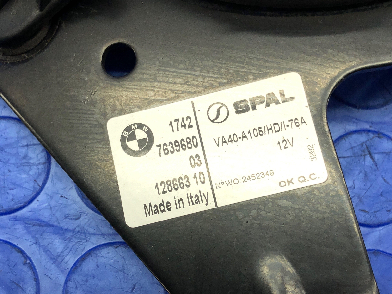 2014-2019 BMW I8 OEM REAR TRUNK MOUNTED ELECTRICAL FAN 17427639680