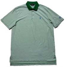 Ralph Lauren Polo 1914 Golf Club Men Kelly Green Stripe Polo Shirt L Performance