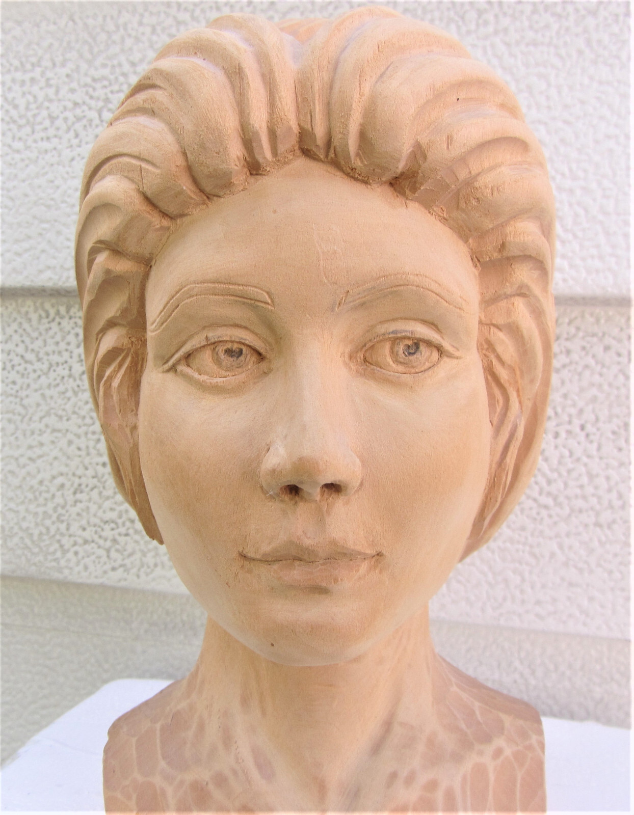 Vintage Michael Kortan Wood Carving Folk Art Young Women Sculpture eBay