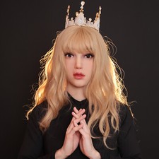 Roanyer Hard Silicone Female Mask Lily with Lace-up Back for Crossdresser Cos