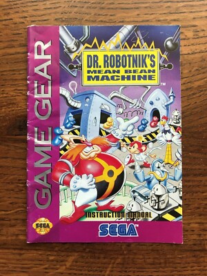 Dr Robotnik's Mean Bean Machine Sega Game Gear Instruction Manual Only
