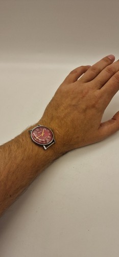 Raketa Vintage Mechanical watch 16 Jewels USSR cal. 2603 PChZ Rare Red Dial 1950 - Picture 15 of 15