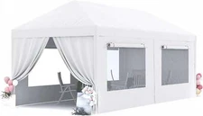 Peaktop Outdoor 10'x20'/10'x30' Party Tent with Mesh Window, White