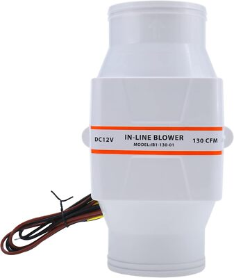 #ad 12V 3quot; 130 CFM Marine Boat Electric In Line Bilge Air Blower Fan Ventilation $26.99