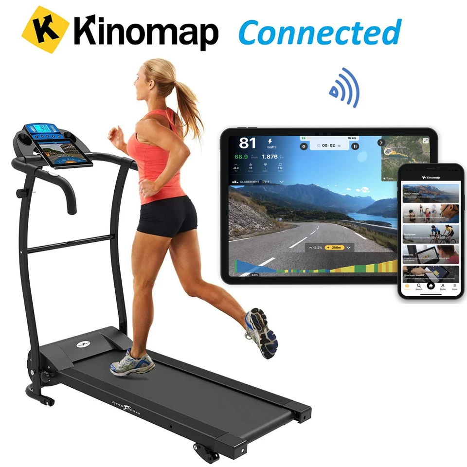 BLUETOOTH NERO PRO TREADMILL Electric Motorised Folding Running Machine - Image 2 of 4