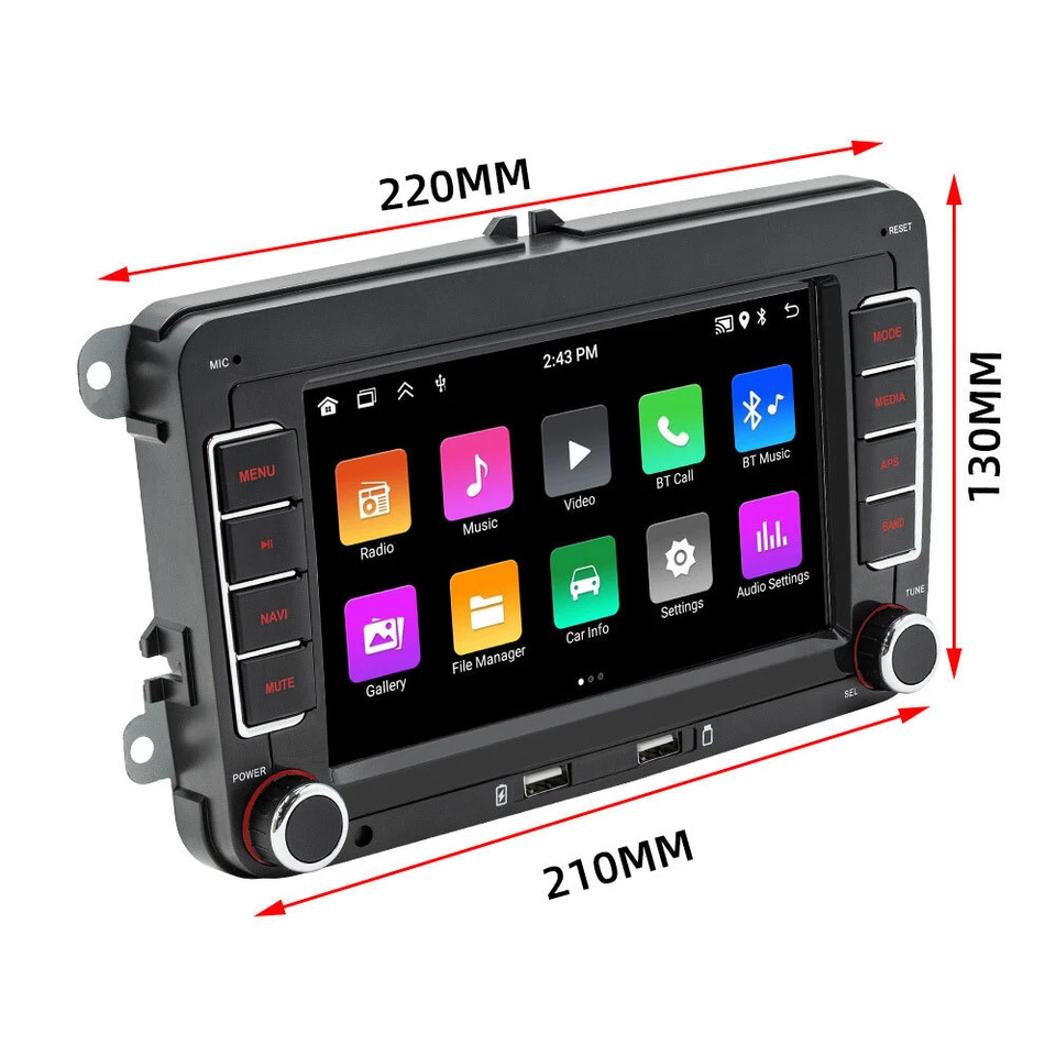 适用于 MK5 Polo Passat 捷达 7 英寸 Android Carplay 汽车 GPS 立体声收音机 1+32G 全新 — 第 2/4 张图片