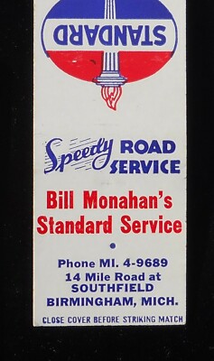 1950s Gas Bill Monahan's Standard Service 14 Mile Road Southfield Birmingham MI