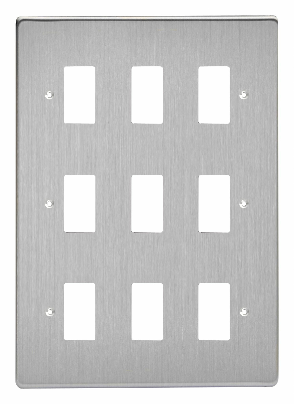 Varilight XDSPG9 PowerGrid Brushed Steel 9-Gang Grid Plate (Triple Twin Plate)