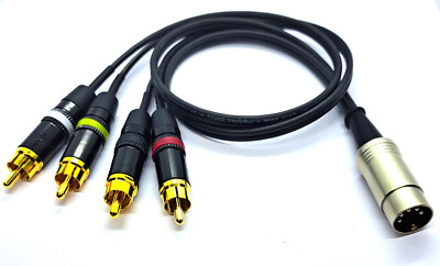Audiokabel Adapterkabel DIN 5 pol. Diodenstecker-4x RCA Cinch Play /Rec.