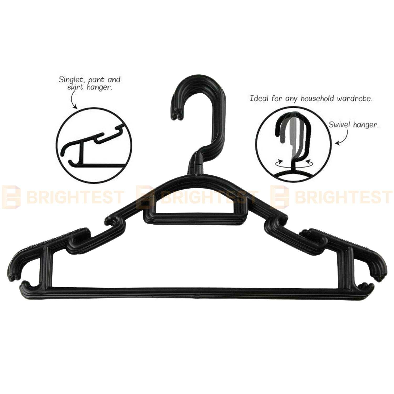 Plastic Coat Hangers Clothes Bulk Black Clothing Coathangers Shirt Suit