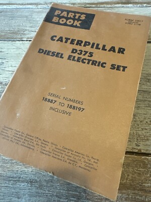 Caterpillar Cat D375 Diesel Generator Set Parts Catalog Book Manual 18B87-197