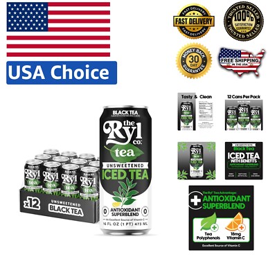 Ryl 12-Pack Unsweetened Black Iced Tea   Guilt-Free, Gluten-Free Refreshment