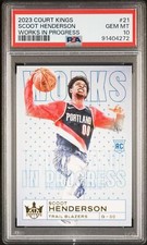 Scoot Henderson 2023 Panini Court Kings Works In Progress #21 Rookie RC - PSA 10