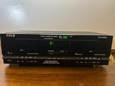 Pyle PT 649D.5 Dual Stereo Cassette Deck Player  Audio Recording - Tested Works