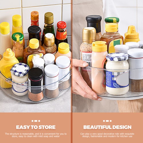 Rotating Organizer Kitchen Spice Tray Condiment Organizer Cabinet Organizer - Picture 9 of 11